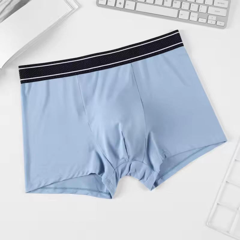 Large Size Breathable Underpants Comfortable Underwear Light Blue Men Briefs - Tophatter Daily Deals