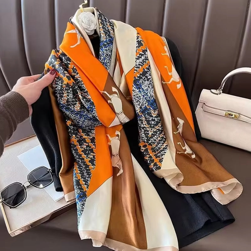 Popular Women Satin Finish Shawl 08 Shawl Scarf - Tophatter Daily Deals