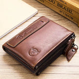 Genuine Leather Wallet for Men Vintage Bifold Tan Wallets - Tophatter Daily Deals