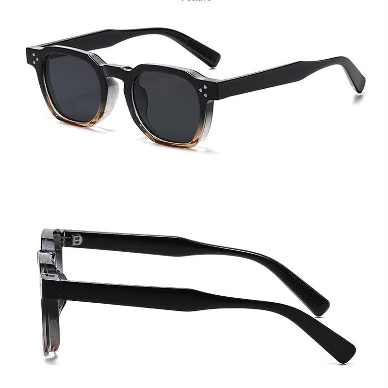 Fashion Vintage Rivet Oval Sunglasses Black 01 Sunglasses - Tophatter Daily Deals