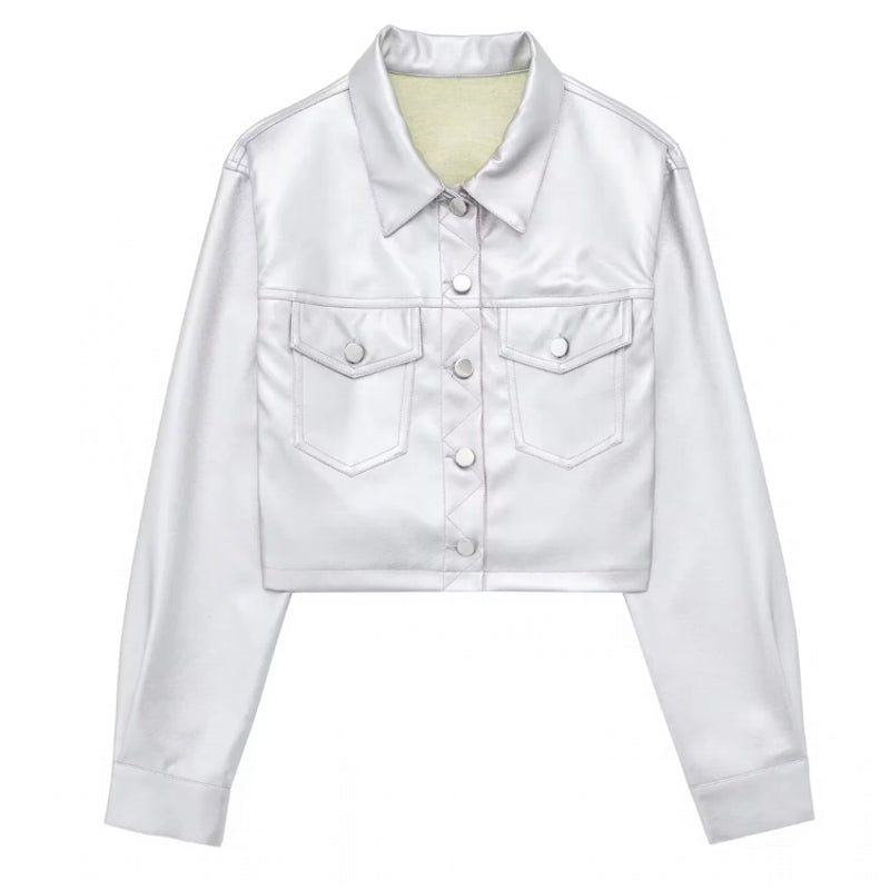 Fashion Popular Shiny Silver Jackets Coats & Jackets - Tophatter Daily Deals