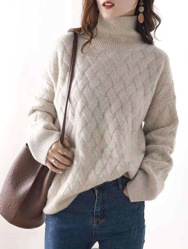 Women Loose Sweater Winter Long Sleeve Blouse khaki Blouses - Tophatter Daily Deals