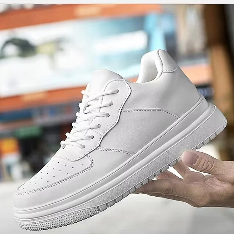 White 6cm Height Increasing Shoes for Unisex High Heel Sneaker - Tophatter Daily Deals