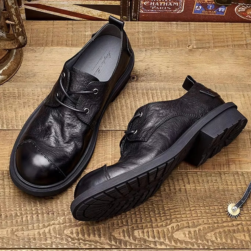 Genuine Cow Leather Men Dress Shoes Black Men Dresses Shoes - Tophatter Daily Deals