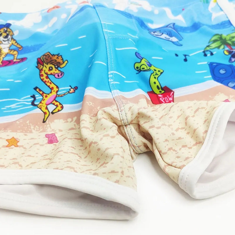 Swimwear Blue Printed Trunk Men Sexy Boxer Shorts Swimsuit - Tophatter Daily Deals