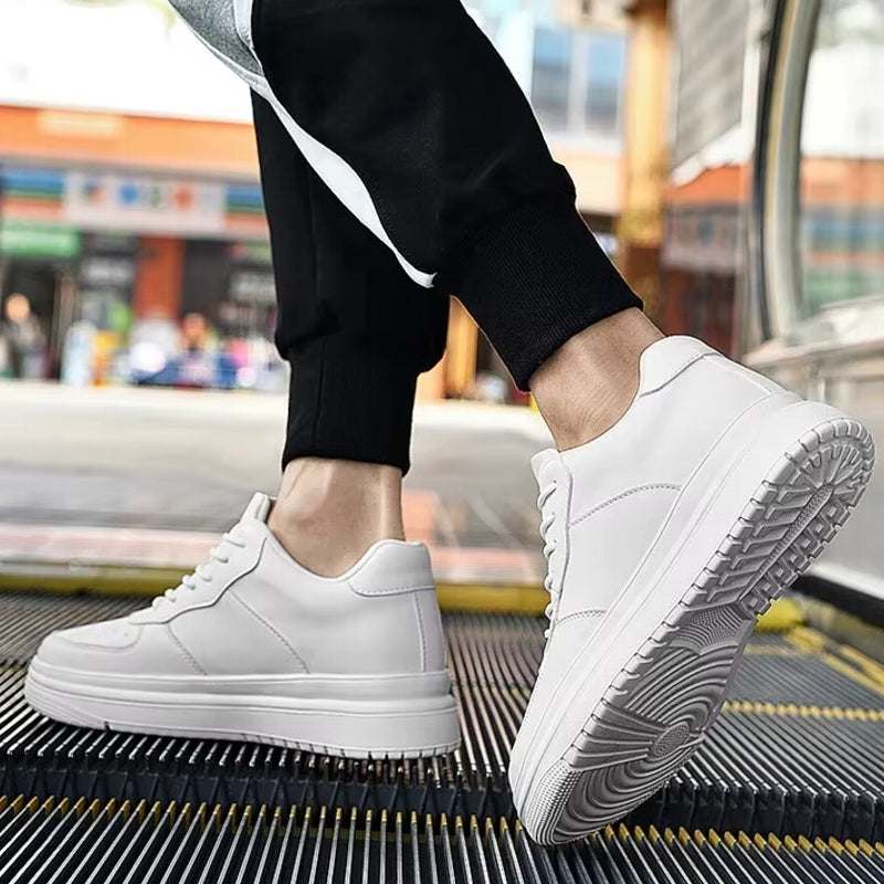 White 6cm Height Increasing Shoes for Unisex High Heel Sneaker - Tophatter Daily Deals