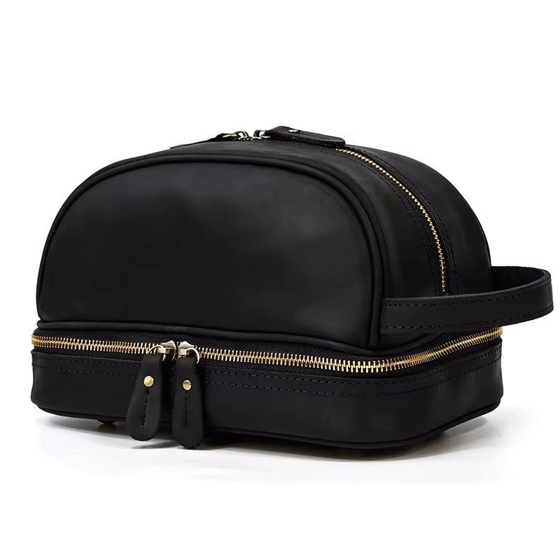 Premium Unisex Genuine Leather Clutch Bag Black Bag - Tophatter Daily Deals