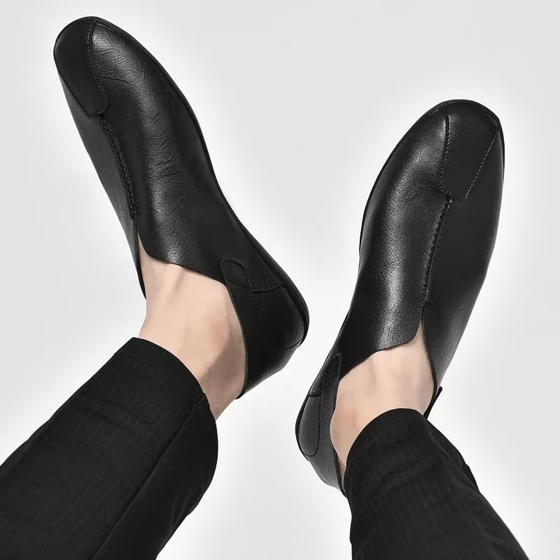 Vintage Classic Slip On Men Shoes round Toe Loafers Shoes Men Shoes - Tophatter Daily Deals