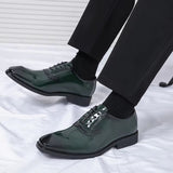 Patent Leather Men's Shoes Pointed Oxford Men Dresses Shoes - Tophatter Daily Deals