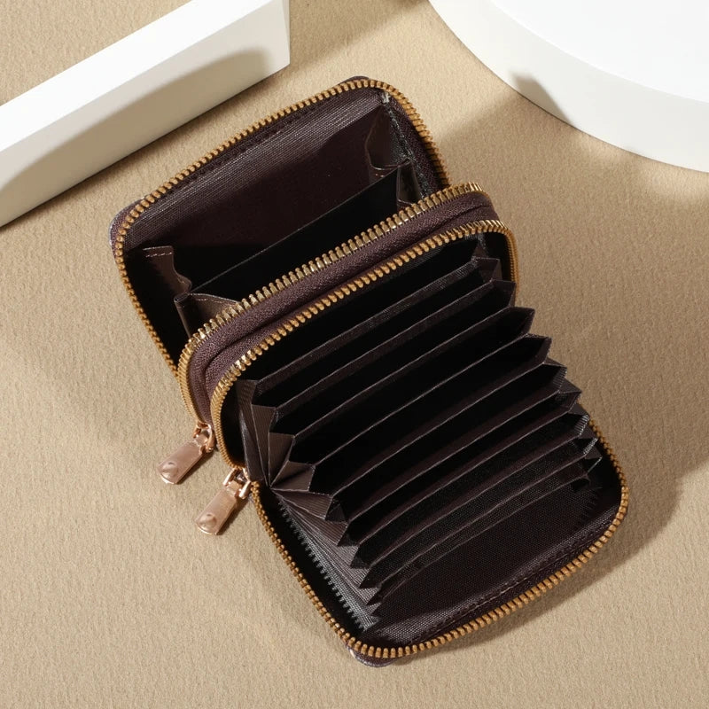 Chic Vintage Double Zipper Card Holder Wallet for Women Wallets - Tophatter Daily Deals