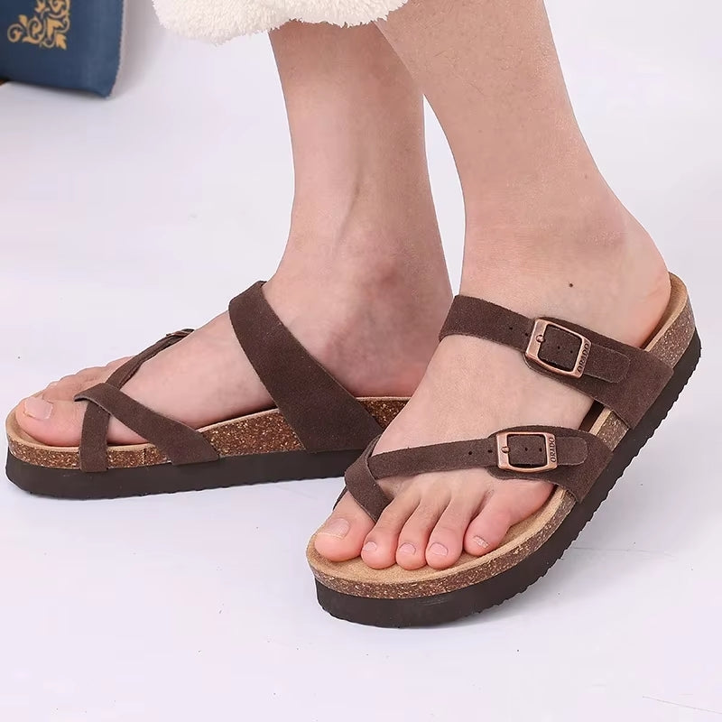 Unisex Outdoor Beach Slides Sandals With Arch Support Brown Men Sandals - Tophatter Daily Deals