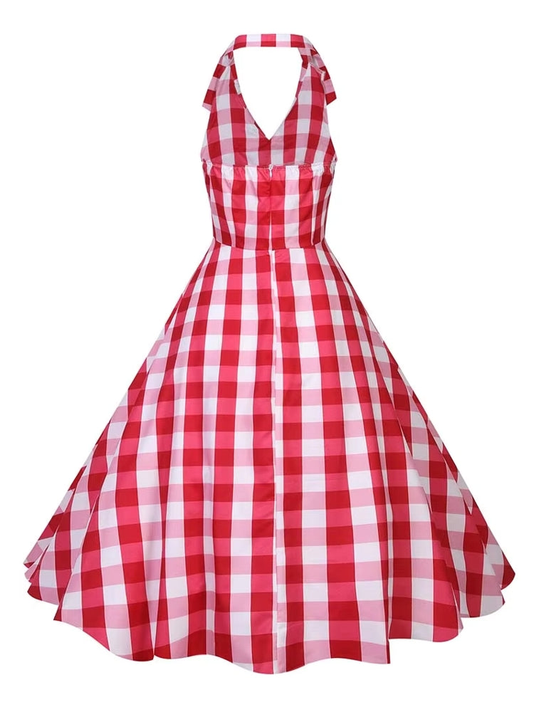 Retro Halter Party Midi Dresses Midi Dresses - Tophatter Daily Deals