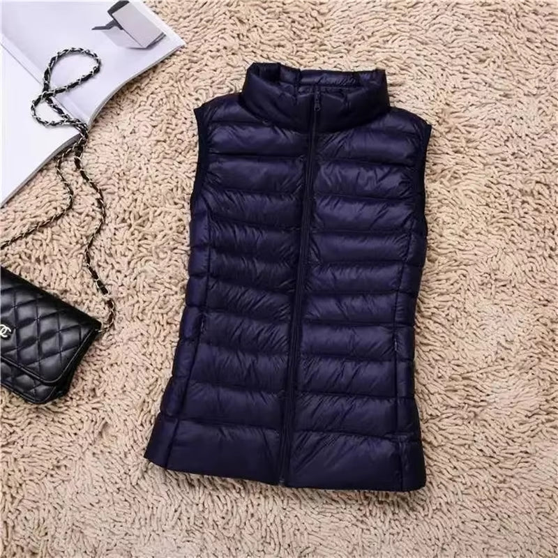 Duck Down Jacket Women Puffer Jacket Vest Navy Coats & Jackets - Tophatter Daily Deals