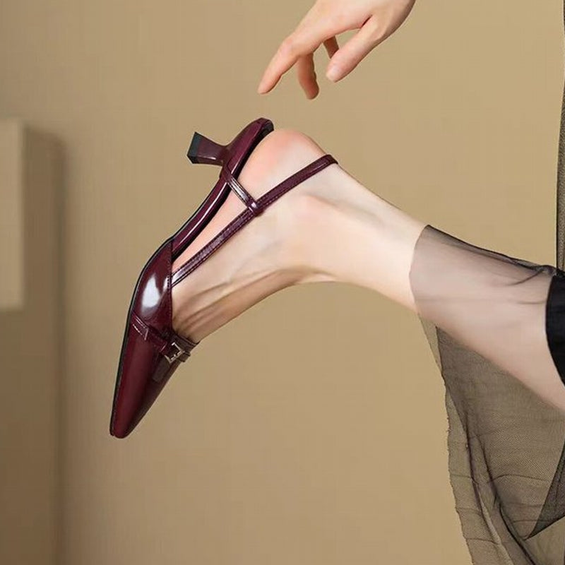 Sexy Mid Heels Party Patent Pumps Heel Shoes - Tophatter Daily Deals