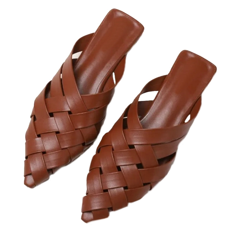 Hollow Woven Pointed Cool Women Sandals Casual Women Shoes - Tophatter Daily Deals