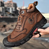 Winter Wear-resistant Ankle Mountaineering Boots Men Dresses Shoes - Tophatter Daily Deals