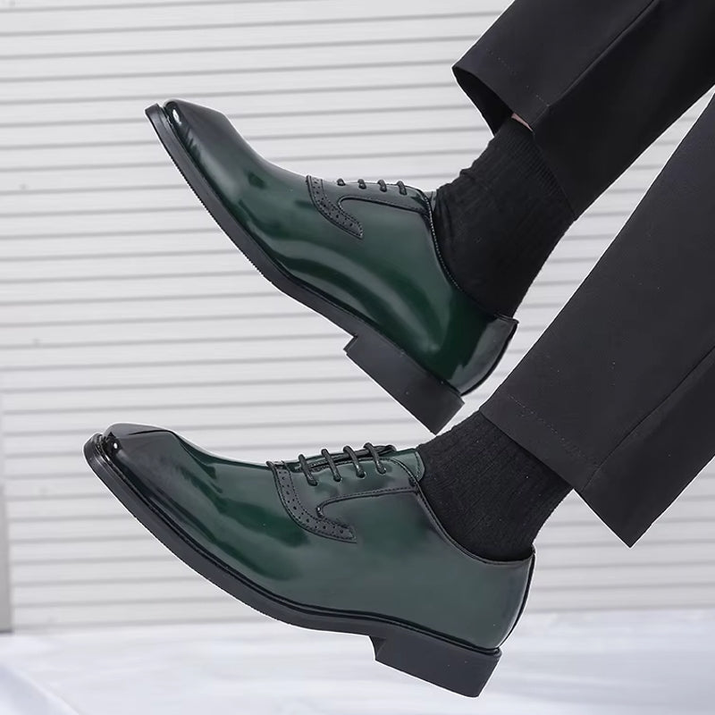 Patent Leather Men's Shoes Pointed Oxford Men Dresses Shoes - Tophatter Daily Deals
