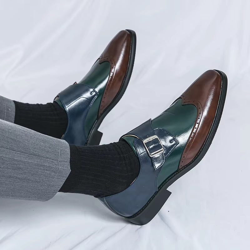 Men Loafers Color Matching Flat Shoes Men Dresses Shoes - Tophatter Daily Deals