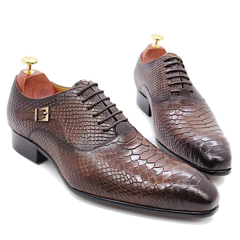 Modern Gentleman Business Shoes Brown Men Dresses Shoes - Tophatter Daily Deals