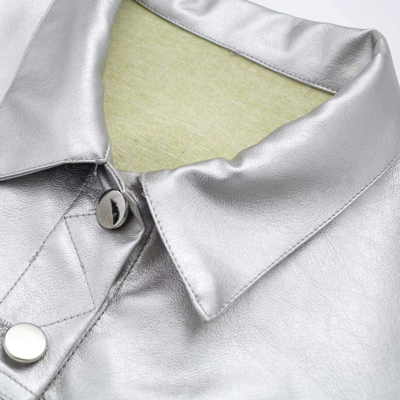 Fashion Popular Shiny Silver Jackets Coats & Jackets - Tophatter Daily Deals
