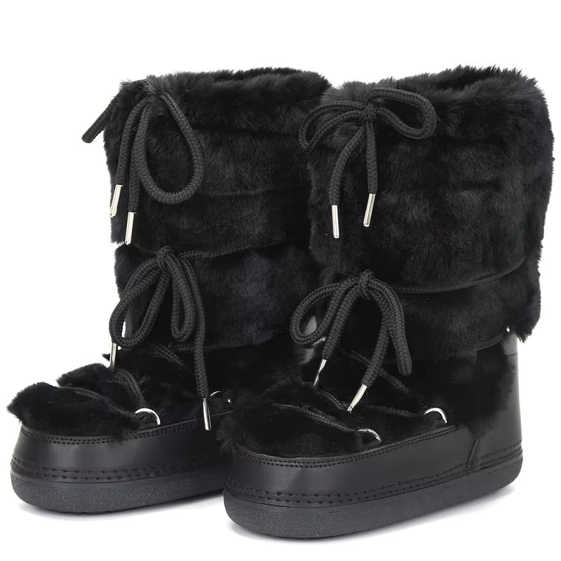 Winter Fur Women Snow Boots Snow Boots - Tophatter Daily Deals