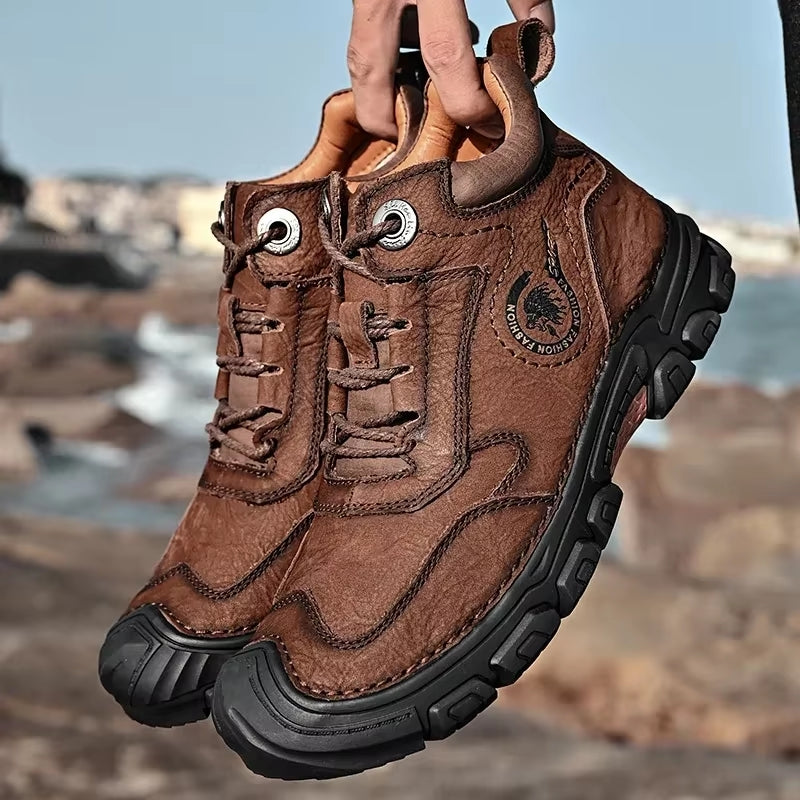 Winter Wear-resistant Ankle Mountaineering Boots Men Dresses Shoes - Tophatter Daily Deals