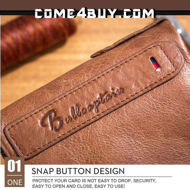 Genuine Leather Wallet for Men Vintage Bifold Wallets - Tophatter Daily Deals