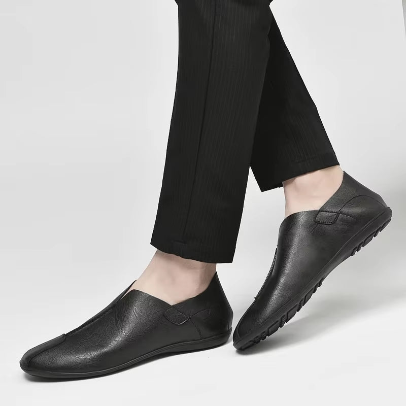 Vintage Classic Slip On Men Shoes round Toe Loafers Shoes Men Shoes - Tophatter Daily Deals