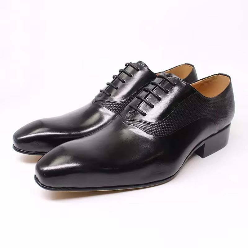 Classic Men's Pointed Toe Oxford Shoes Black Men Dresses Shoes - Tophatter Daily Deals