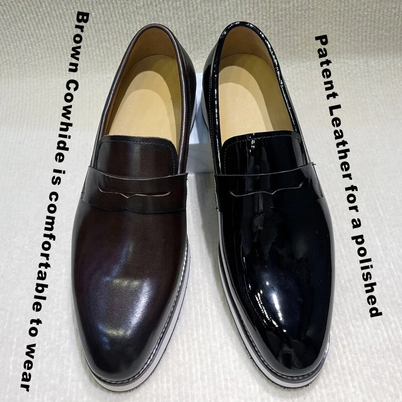 Casual Shiny Leather Formal Shoes for Banquet Men Dresses Shoes - Tophatter Daily Deals