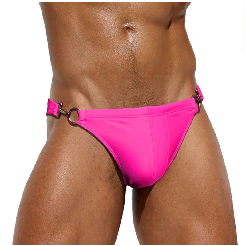 Men Bikini Waist Metal Buckle Beach Shorts Swimsuit - Tophatter Daily Deals