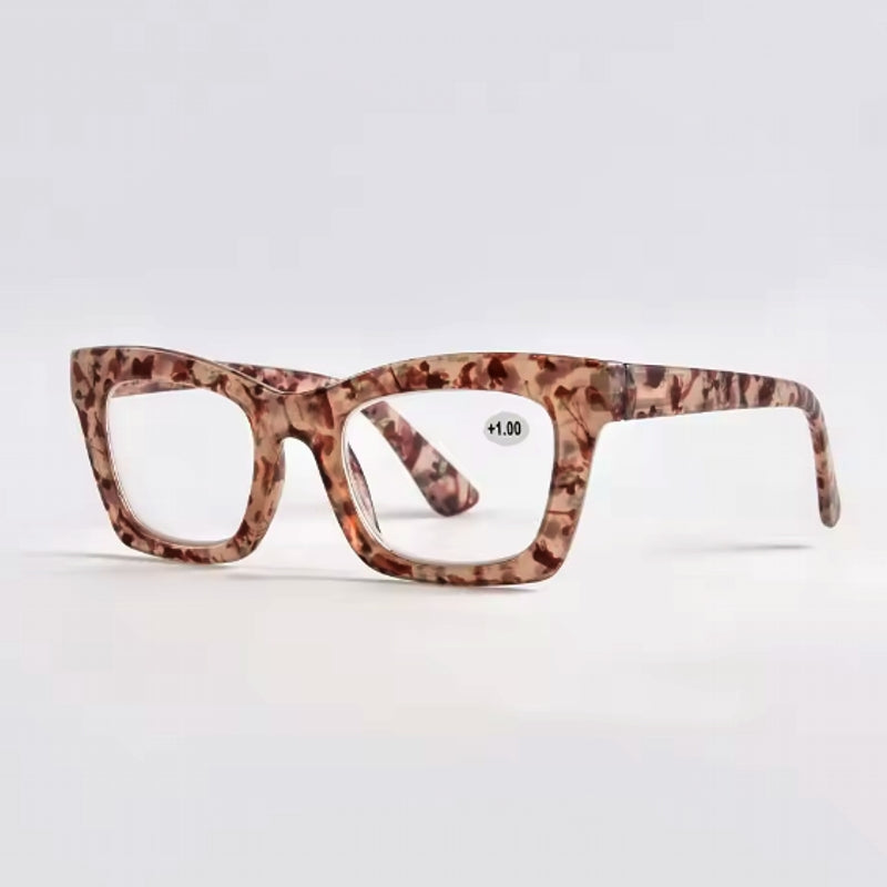 Retro square spring hinge anti-blue light reading glasses Rose Sunglasses - Tophatter Daily Deals