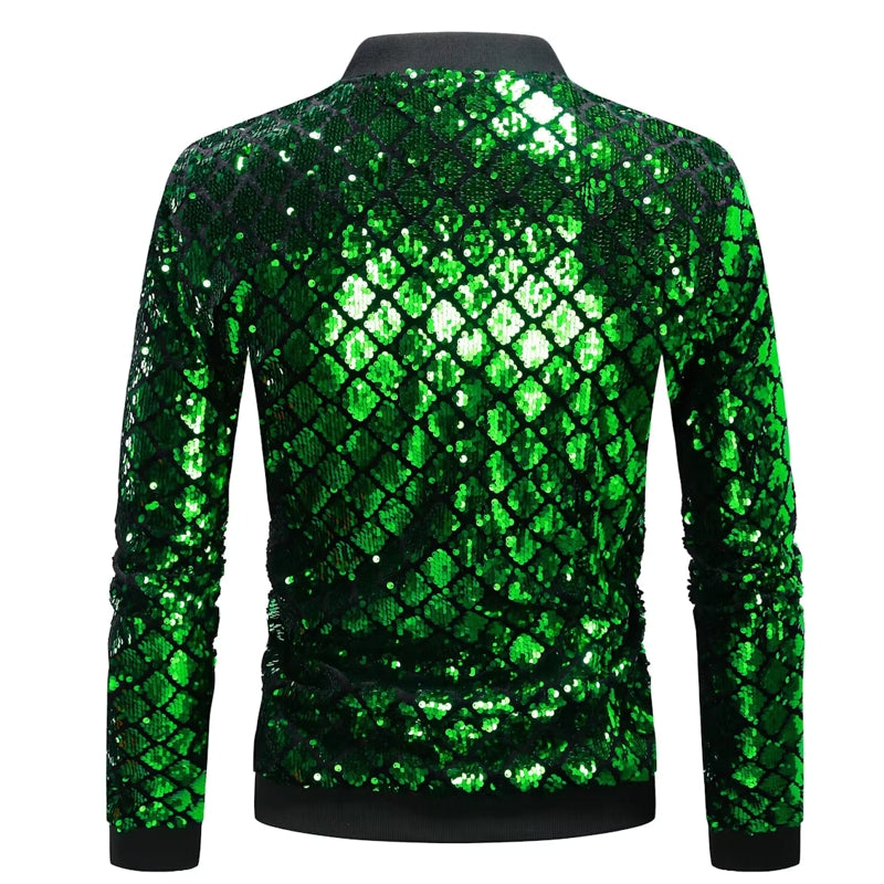 Men Shiny Black Blue Green Dance Street Wear Men's Clothing - Tophatter Daily Deals