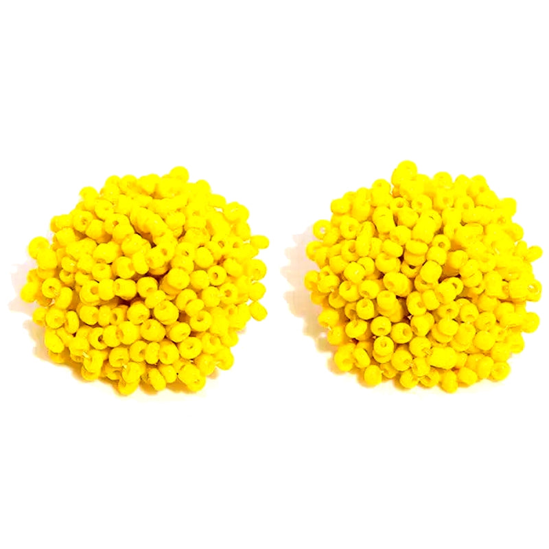 Fashion Handmade Beaded Stud Earrings Yellow Earrings - Tophatter Daily Deals