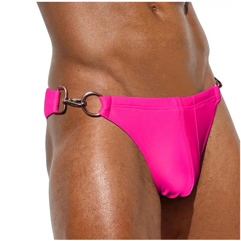 Men Bikini Waist Metal Buckle Beach Shorts Swimsuit - Tophatter Daily Deals