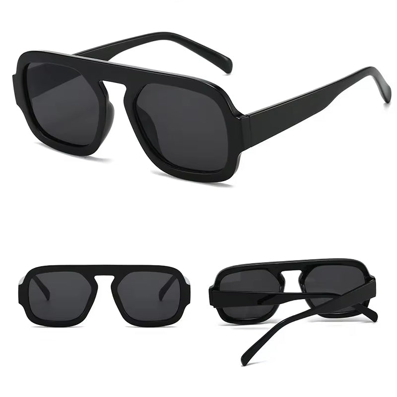 Women Fashion Gradient Shades UV400 Men Punk Sun Glasses Black Sunglasses - Tophatter Daily Deals