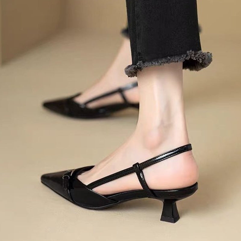 Sexy Mid Heels Party Patent Pumps Heel Shoes - Tophatter Daily Deals