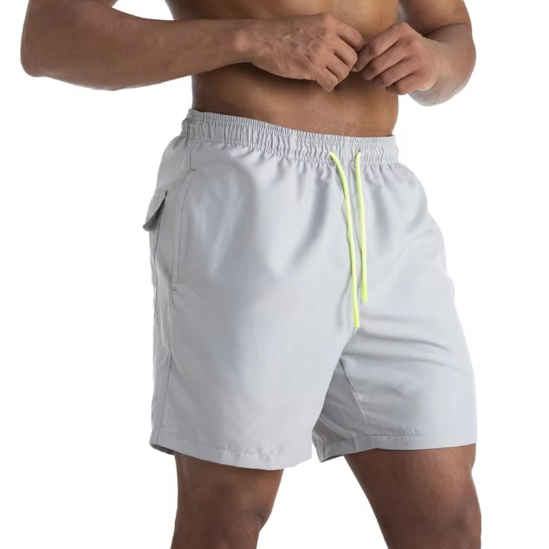Men Beach Swimming Trunks White Swimsuit - Tophatter Daily Deals