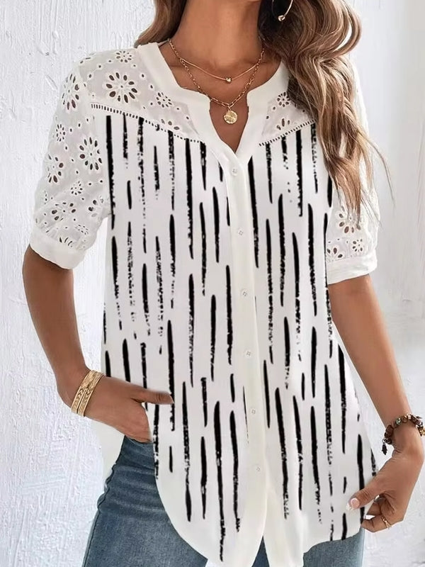 Elegant Short Sleeve Blouse Holiday Weekend Black Blouses - Tophatter Daily Deals