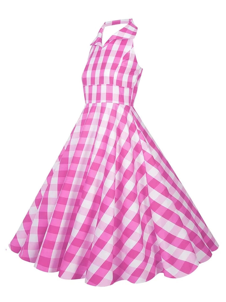 Retro Halter Party Midi Dresses Midi Dresses - Tophatter Daily Deals