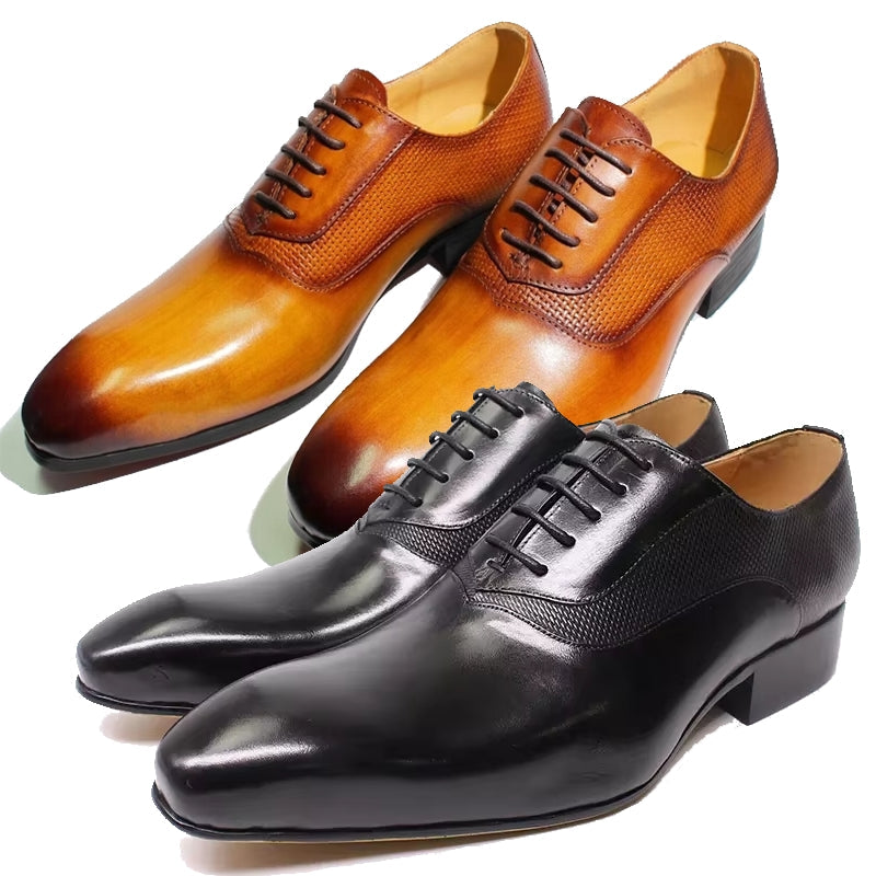 Classic Men's Pointed Toe Oxford Shoes Men Dresses Shoes - Tophatter Daily Deals