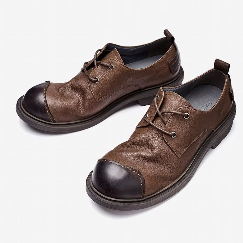 Genuine Cow Leather Men Dress Shoes Brown Men Dresses Shoes - Tophatter Daily Deals