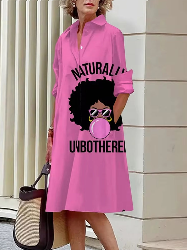 Abstract Print Women's Shirt Dresses Pink Midi Dresses - Tophatter Daily Deals