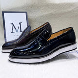 Casual Shiny Leather Formal Shoes for Banquet Men Dresses Shoes - Tophatter Daily Deals
