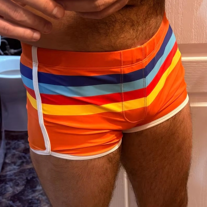 Sexy rainbow Pride Strips Swimwear Pad Push-up Swimsuit - Tophatter Daily Deals