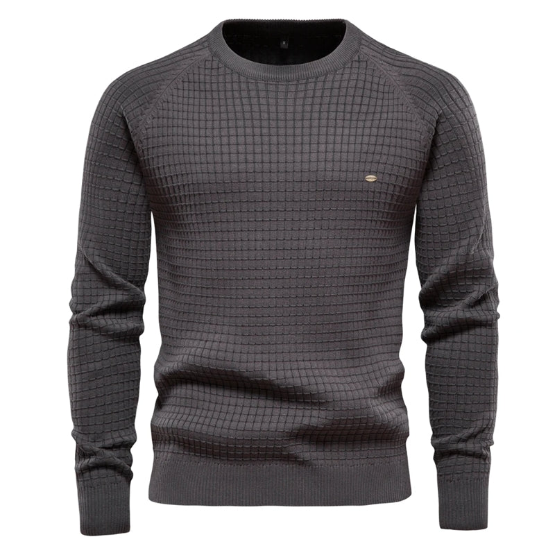 Cotton Men Sweaters Solid Color O Neck Grey Men Blouse - Tophatter Daily Deals