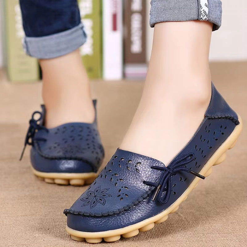 Women Casual Shoes Breathable Leather Loafers Women Shoes - Tophatter Daily Deals