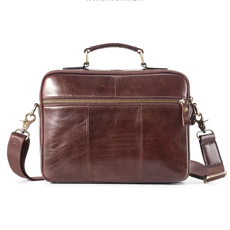 Cowhide Casual Handbag Tote Briefcase Bag - Tophatter Daily Deals