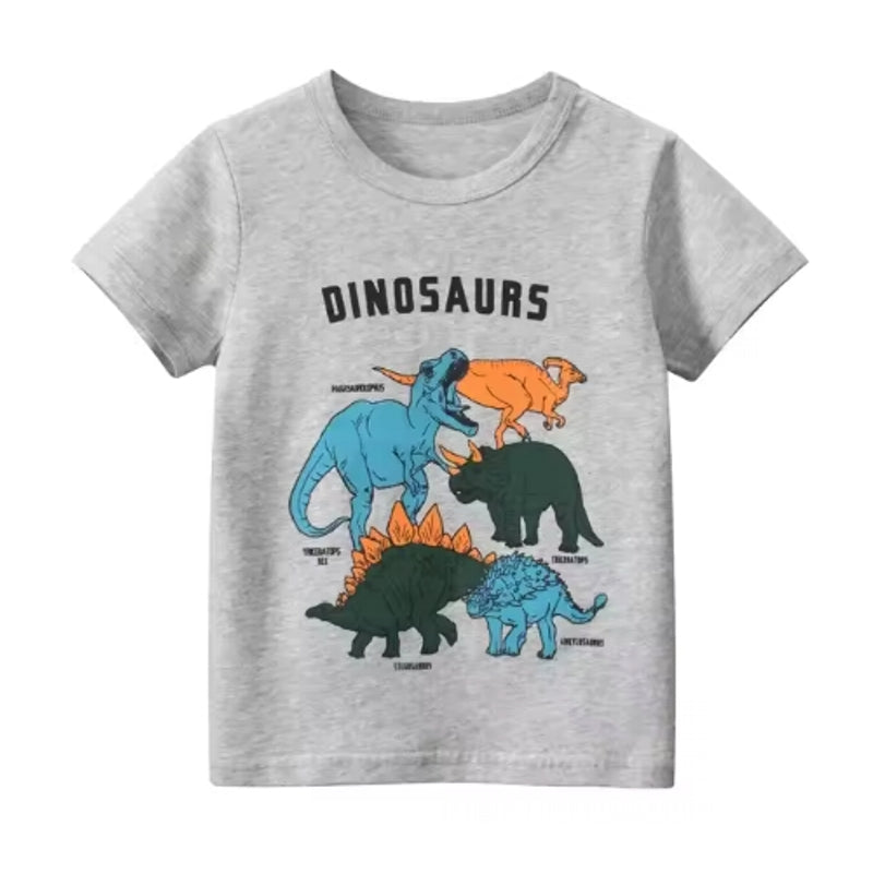 Summer Children Clothing Cartoon Dinosaur T-Shirts kids clothing - Tophatter Daily Deals