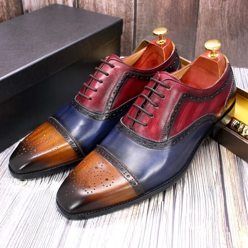 Mixed Color Oxford Cowhide Men Dress Shoes Men Dresses Shoes - Tophatter Daily Deals